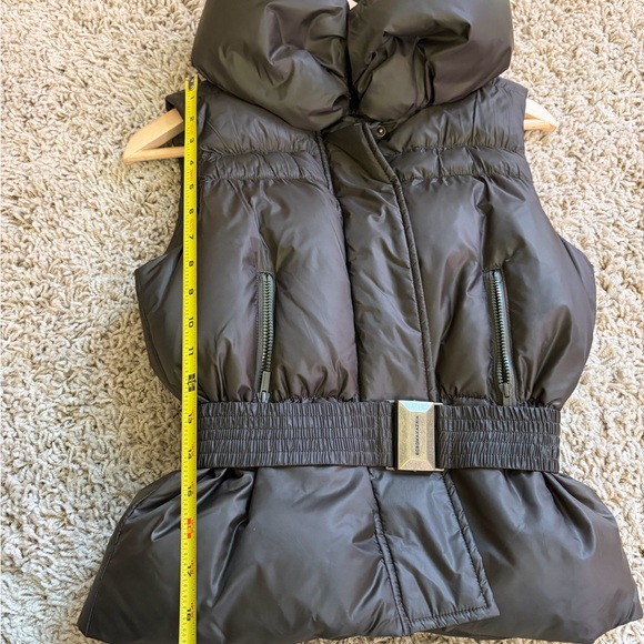 BCBGMaxAzria Dark Army Green Puffer Vest with Belt - Picture 7 of 10